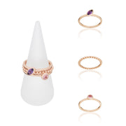 9ct Rose Gold And Pink Tourmaline Stacking Ring