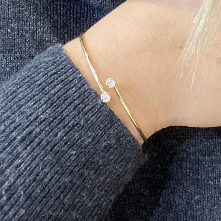 18ct Rose Gold, Diamond Bangle