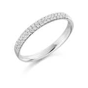 0.25ct Double Row Round Brilliant Cut Diamond Half Eternity Ring