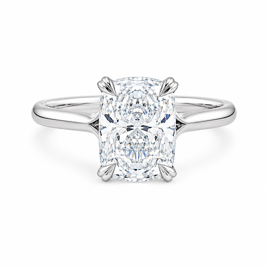 Platinum Elongated Cushion Lab Grown Diamond Engagement Ring