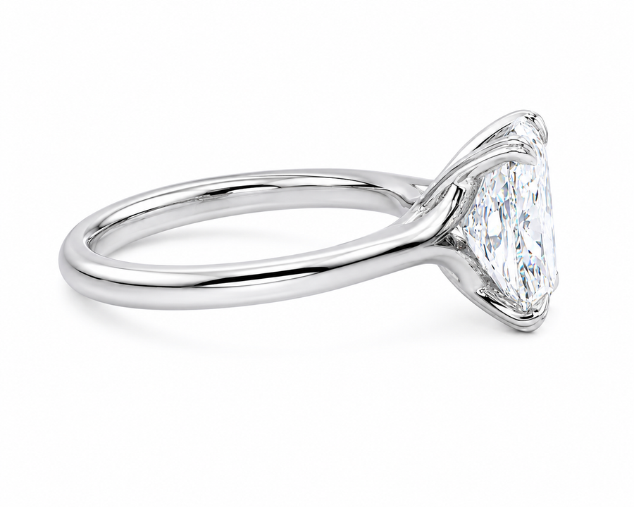Platinum Elongated Cushion Lab Grown Diamond Engagement Ring