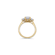 18ct Yellow Gold Emerald Trilogy Engagement Ring