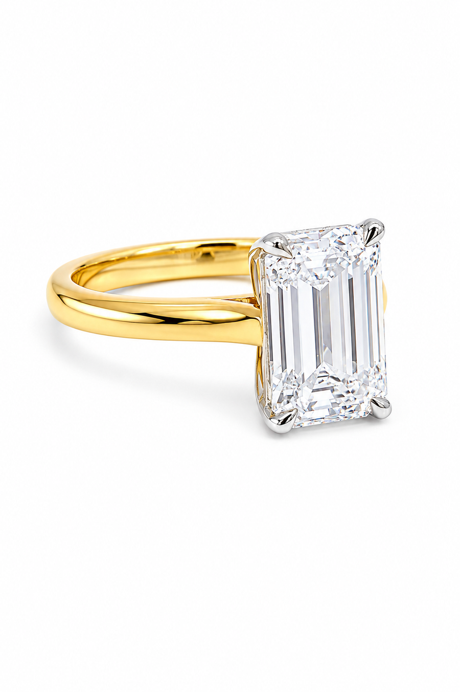 3.00ct Emerald Cut Lab Grown Diamond Solitaire Engagement Ring