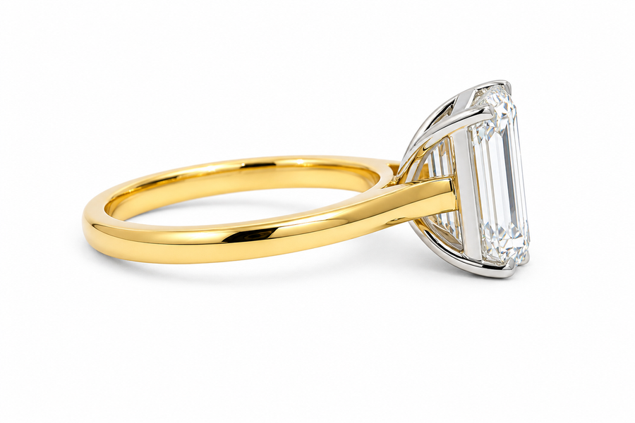3.00ct Emerald Cut Lab Grown Diamond Solitaire Engagement Ring