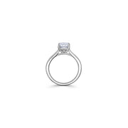 Platinum Emerald cut Solitaire Engagement Ring