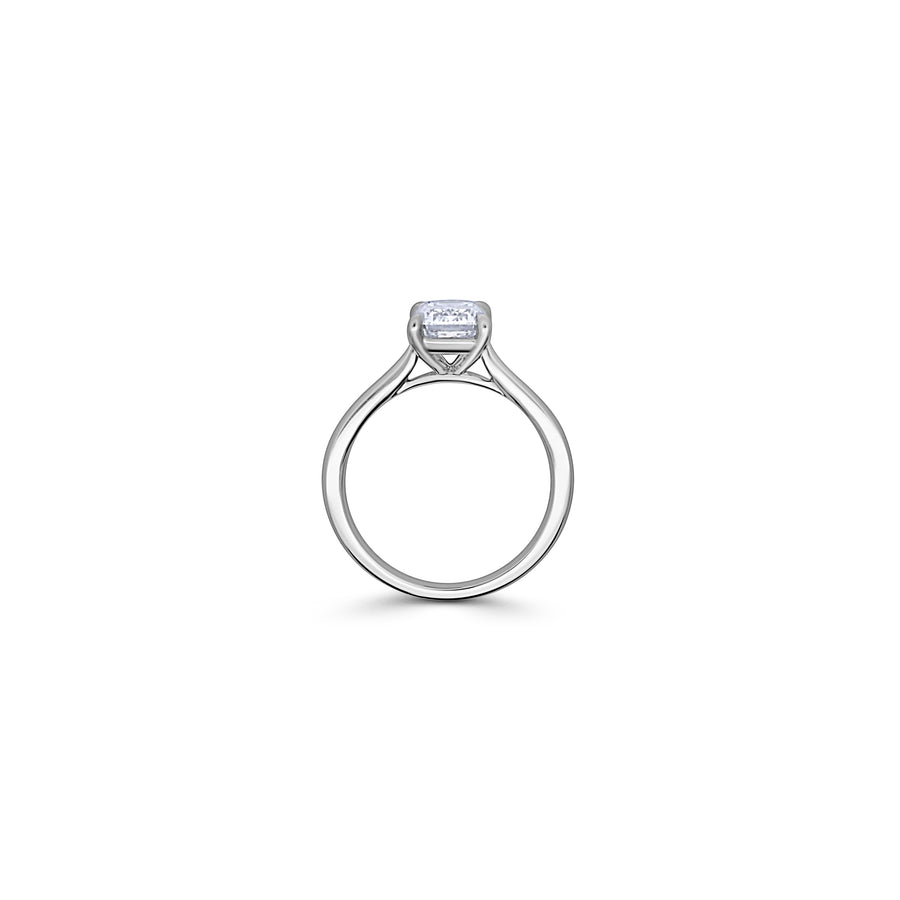 Platinum Emerald cut Solitaire Engagement Ring