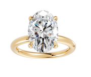 18ct Yellow Gold Lab Grown Oval Diamond Solitaire Ring