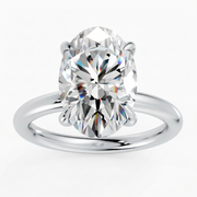 Platinum Lab Grown Oval Diamond Solitaire Ring