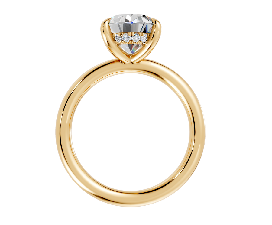 18ct Yellow Gold Lab Grown Oval Diamond Solitaire Ring