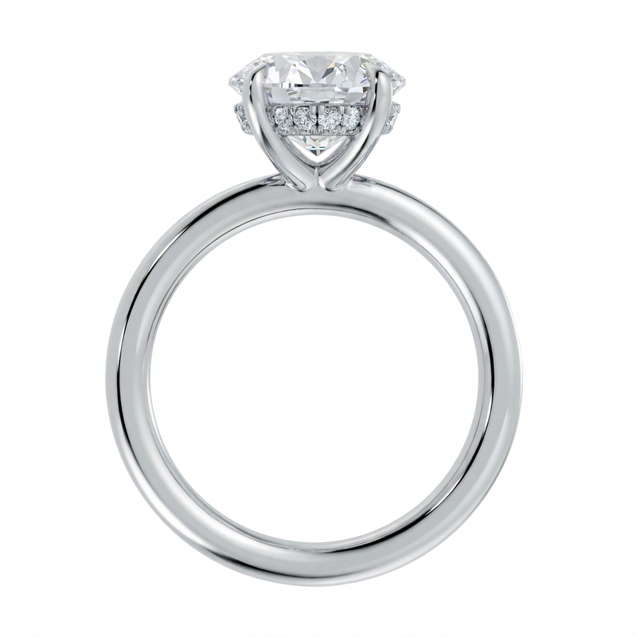 Platinum Lab Grown Oval Diamond Solitaire Ring