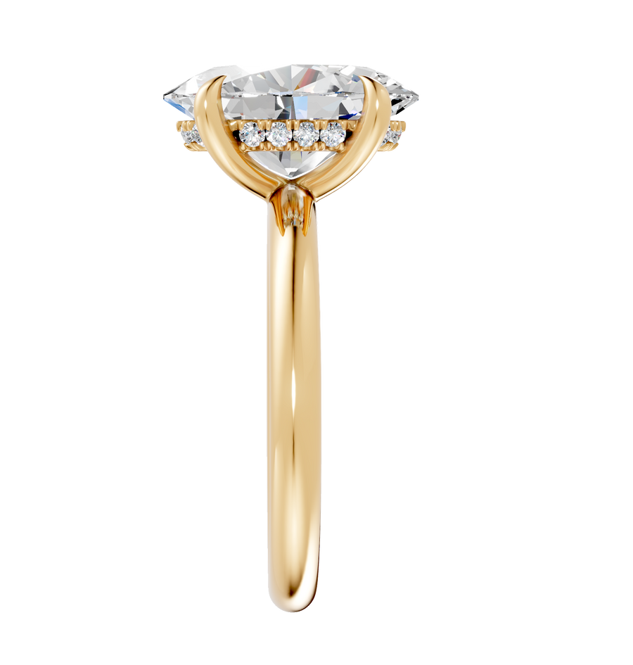 18ct Yellow Gold Lab Grown Oval Diamond Solitaire Ring
