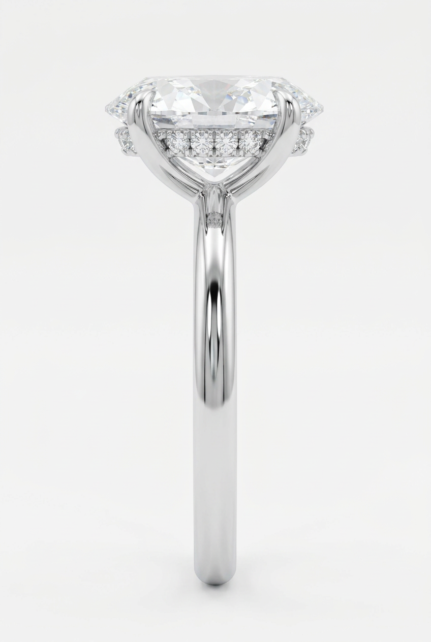 Platinum Lab Grown Oval Diamond Solitaire Ring