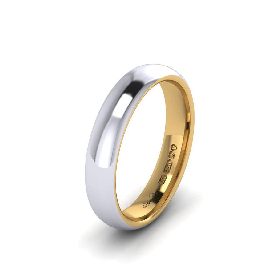 Platinum And Yellow Gold Two Tone Mens Wedding Ring