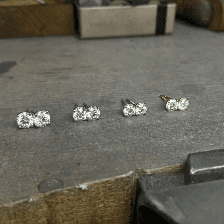 Lab Diamond Stud Earrings 1.50ct Total