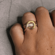 Manu Silver & 22ct Yellow Gold Ribbon Ring