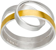 Manu Silver & 22ct Yellow Gold Ribbon Ring