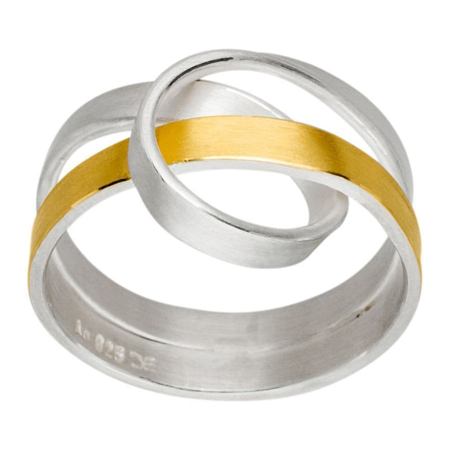 Manu Silver & 22ct Yellow Gold Ribbon Ring