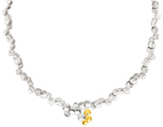 Manu Silver And 22ct Yellow Gold Pebble Style Necklet