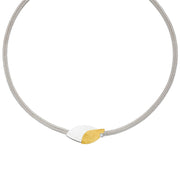 Manu Sterling Silver & 22ct Yellow Gold Foxchain Necklace With Diamond