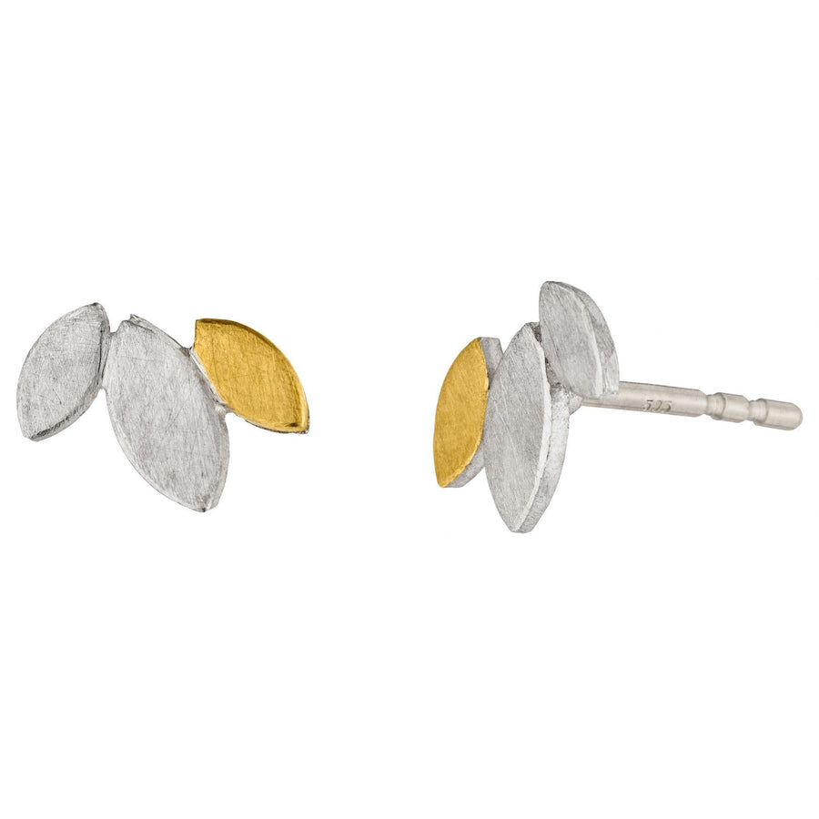 Manu Sterling Silver & 22ct Yellow Gold Petal Earrings