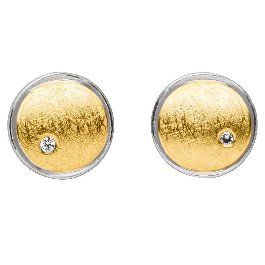 Manu Sterling Silver & 22ct Yellow Gold Stud Earrings