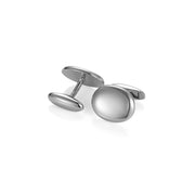 Mens Sterling Silver Oval Cufflinks