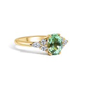 Mint Tourmaline & Diamond Engagement Ring