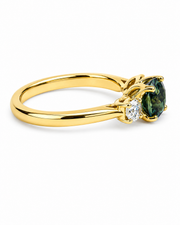 18ct Yellow Gold, Montana Sapphire & Diamond Ring