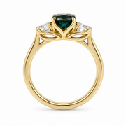 18ct Yellow Gold, Montana Sapphire & Diamond Ring