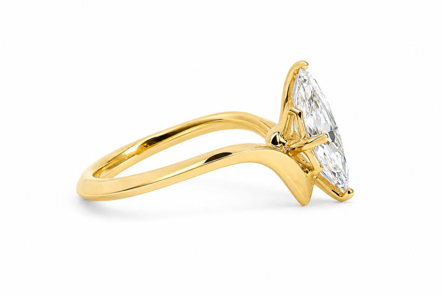 2.00ct Lab grown Marquise Engagement Ring With V Shape Shank.