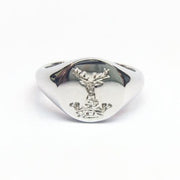 Oval Platinum Signet Ring 12mm x 10mm