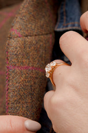 18ct Yellow Gold Oval Trilogy Engagement Ring