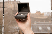 Lab Grown Diamond Oval and diamond Petal Cluster Engagement Ring