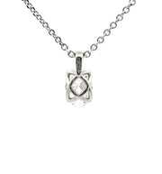 White Gold Lab Grown Oval Cut Diamond Pendant