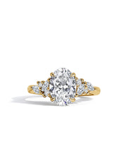 Lab Grown Diamond Oval &amp; Petal Cluster Engagement Ring