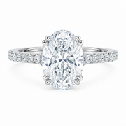 Platinum Lab Grown Diamond Oval Cut Engagement Ring