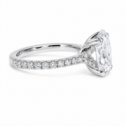 Platinum Lab Grown Diamond Oval Cut Engagement Ring