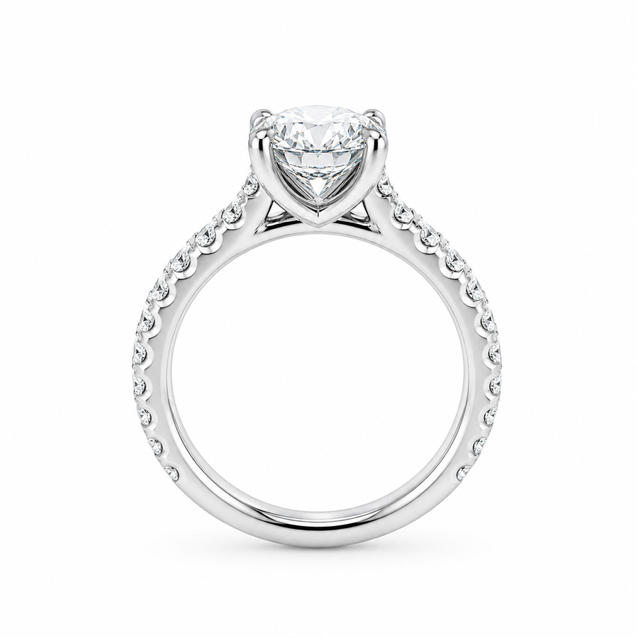 Platinum Lab Grown Diamond Oval Cut Engagement Ring