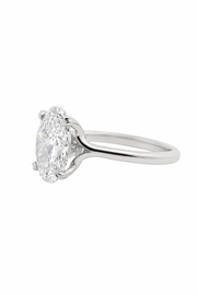 Platinum 3.00ct Oval Cut Double Claw Solitaire Engagement Ring