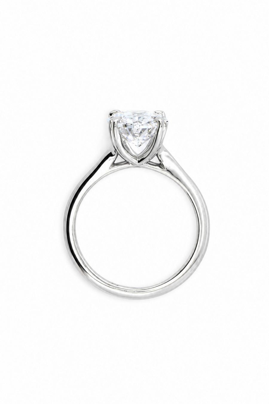 Platinum 3.00ct Oval Cut Double Claw Solitaire Engagement Ring