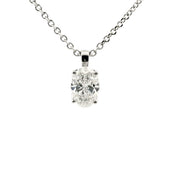 White Gold Lab Grown Oval Cut Diamond Pendant