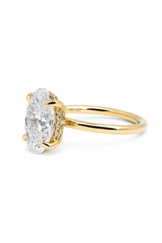 18ct Yellow Gold 3.00ct Oval Cut Lab Grown Diamond Solitaire Engagement Ring