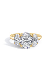 18ct Yellow Gold Oval Trilogy Engagement Ring