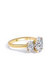 18ct Yellow Gold Oval Trilogy Engagement Ring