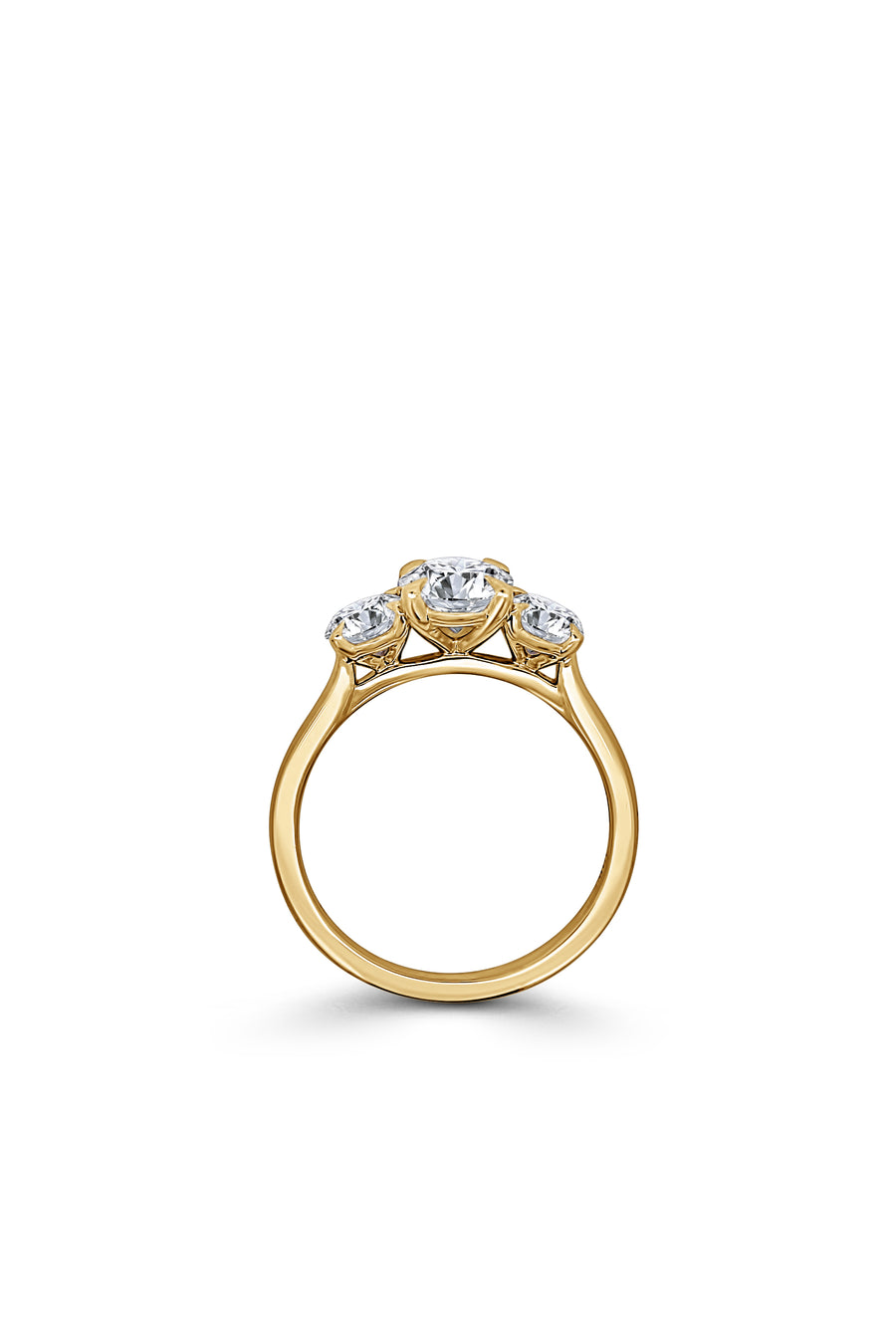 18ct Yellow Gold Oval Trilogy Engagement Ring