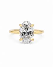 18ct Yellow Gold 3.00ct Oval Cut Lab Grown Diamond Solitaire Engagement Ring