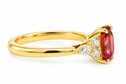 Rare Padparadscha Sapphire & Diamond Engagement Ring