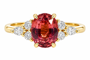 Rare Padparadscha Sapphire & Diamond Engagement Ring