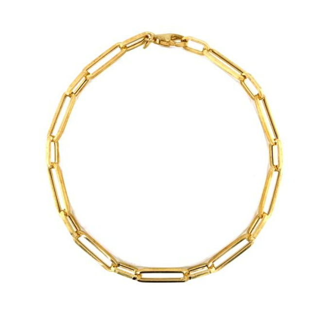 9ct Yellow Gold Paperlink Chain Bracelet — Contemporary Link Design