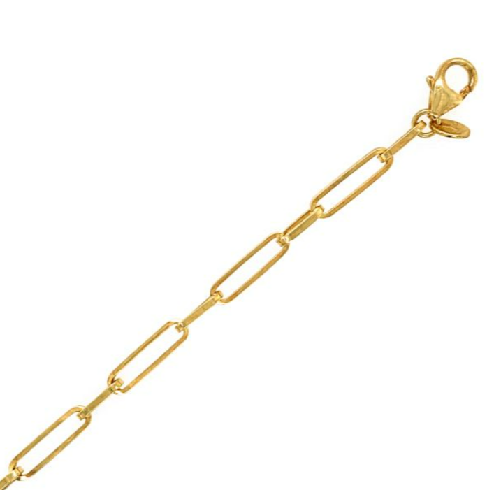 9ct Yellow Gold Paperlink Chain Bracelet — Contemporary Link Design